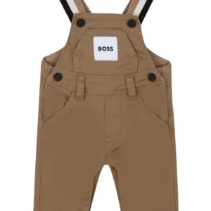 BOSS Kidswear striped-straps dungaree